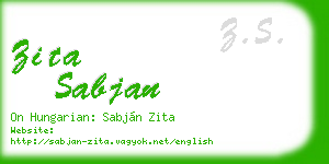 zita sabjan business card